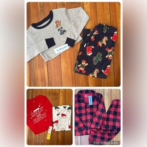 Lot of 3 Toddler Christmas Pajamas. 5T. NWT